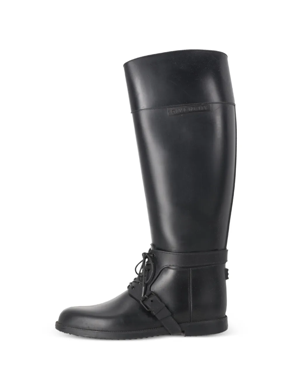 Givenchy Pre-Owned lace-up detail rain boots - Nero