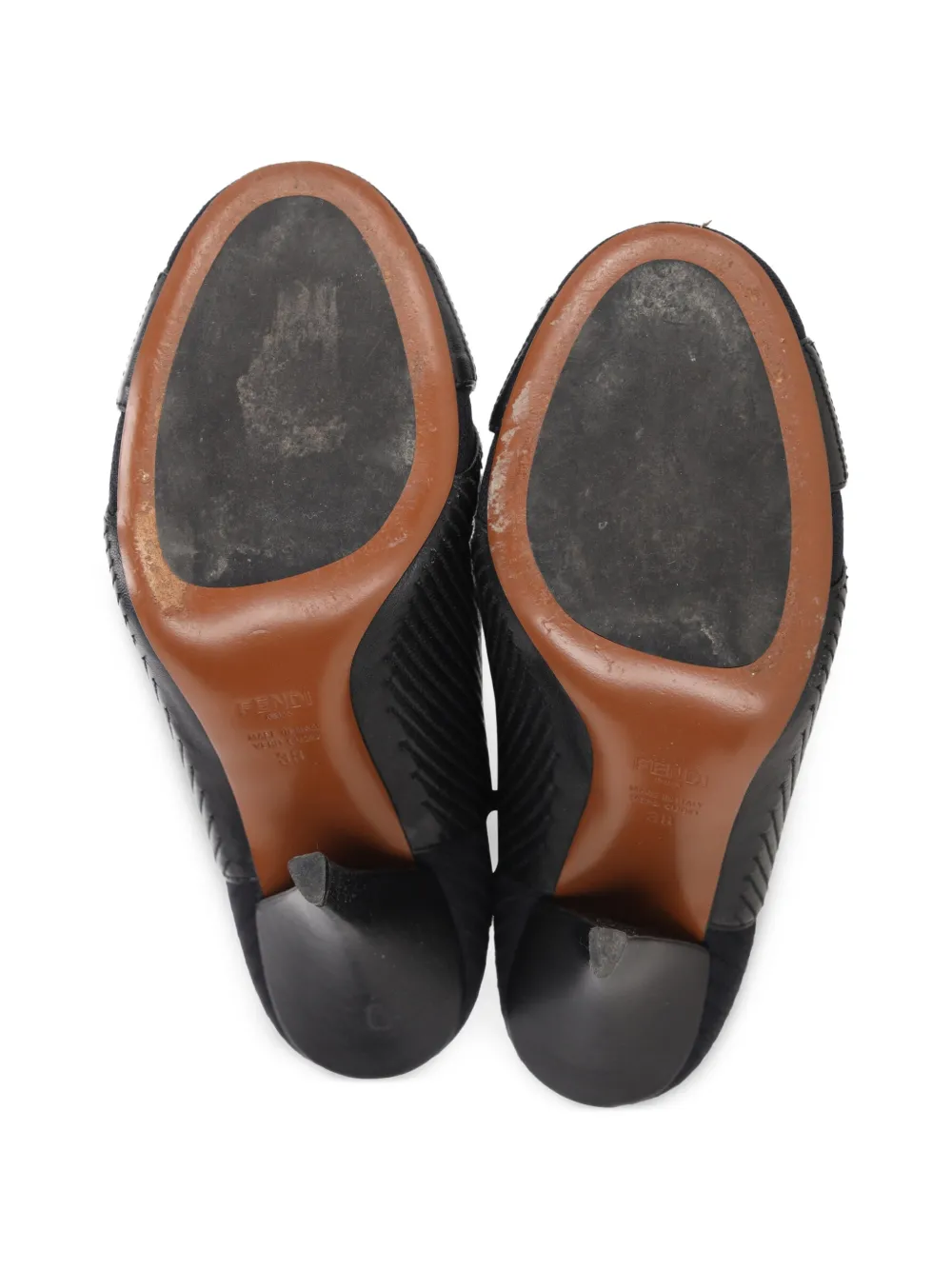  Fendi Pre-owned Striped Sock Ankle Boots - Noir 