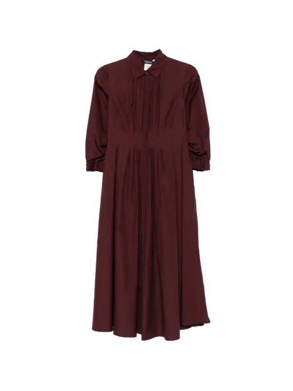 max mara pleated dress 'S Max Mara Pleated Shirt Midi Dress | Purple