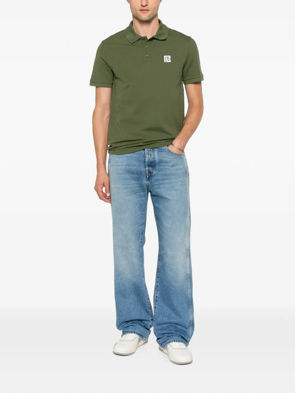 Balmain Poloshirt met geborduurd logo Groen
