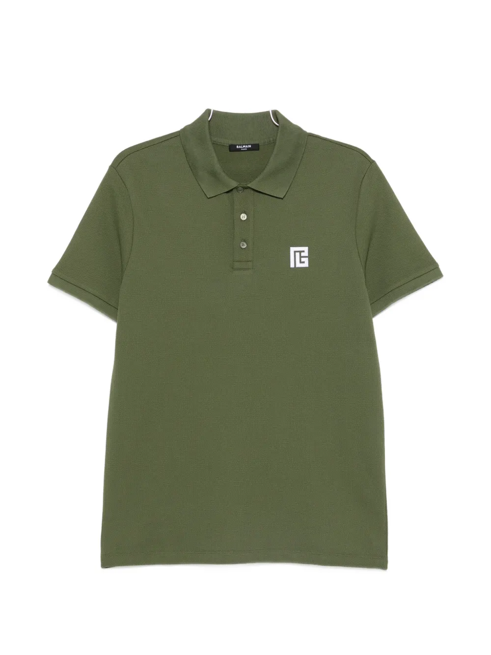 Balmain logo-patch polo shirt - Grün