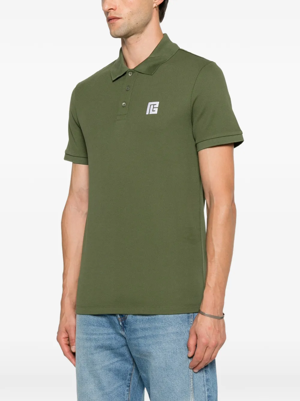 Balmain Poloshirt met geborduurd logo Groen