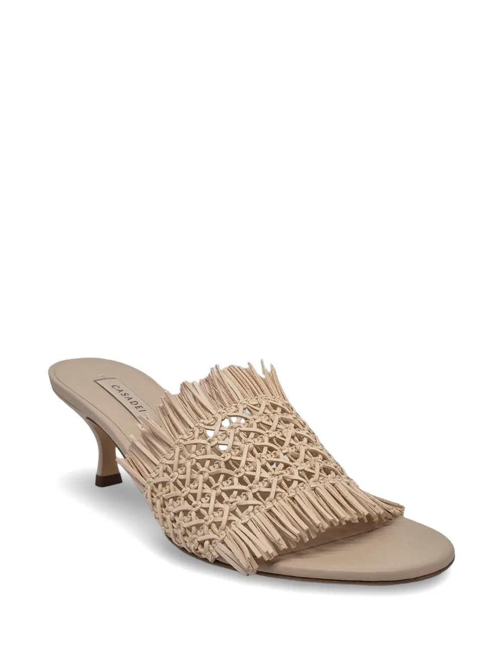 Casadei fringe-detail heeled sandals Beige