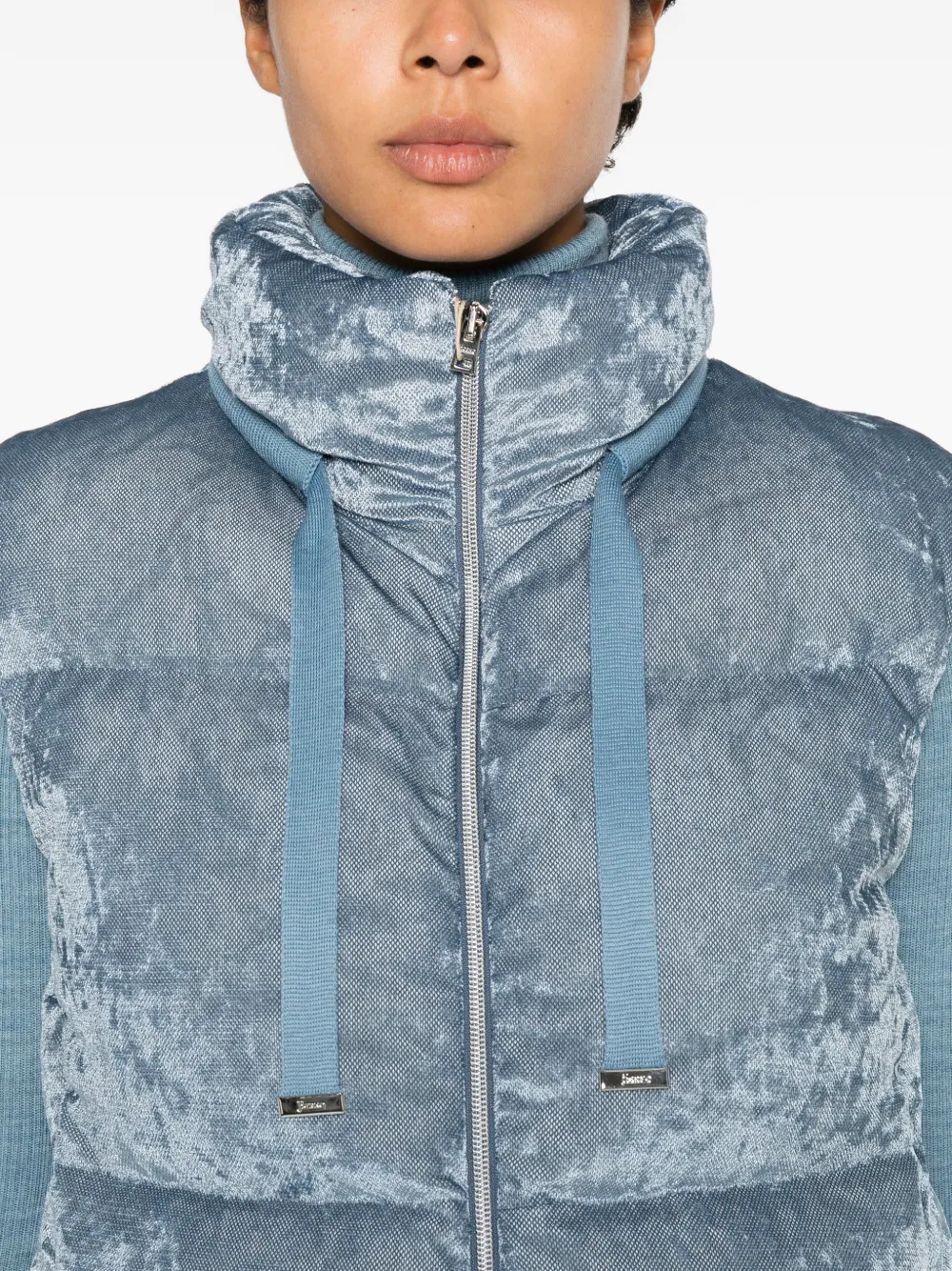 Herno Fluwelen bodywarmer met rits Blauw