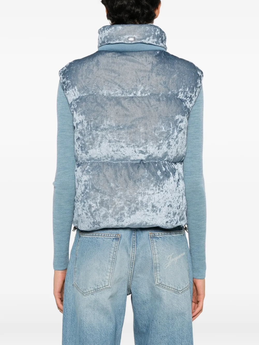 Herno Fluwelen bodywarmer met rits Blauw