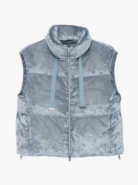 Herno quilted velvet zip-up gilet