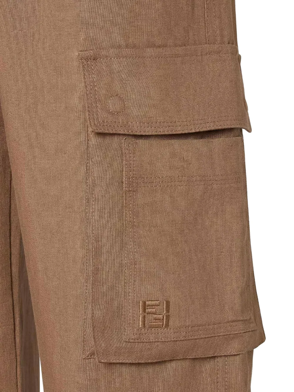 FENDI Linnen cargo broek Bruin