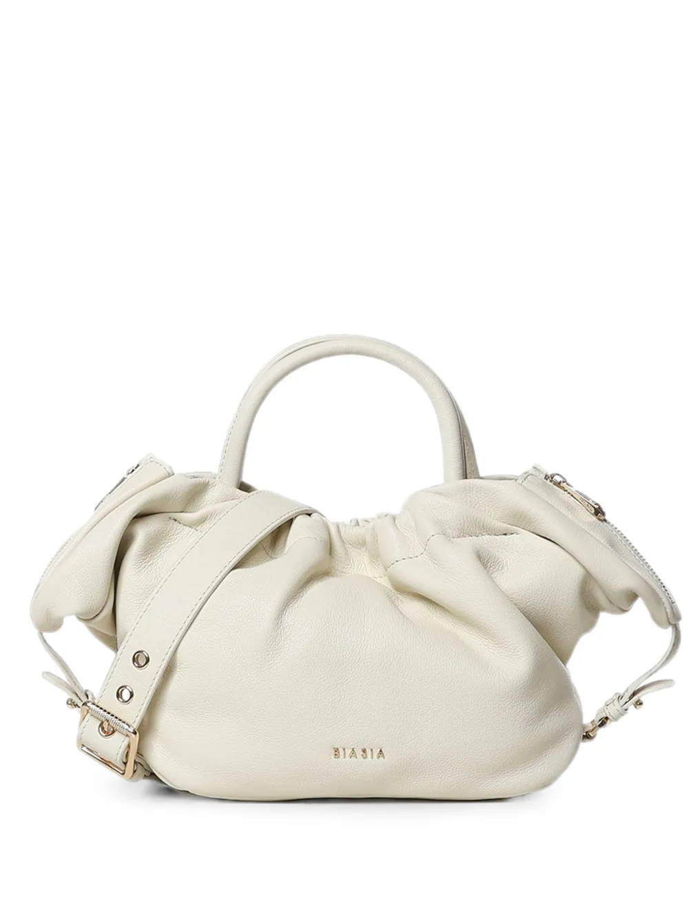 BIASIA logo-detail ruched shoulder bag - Toni neutri