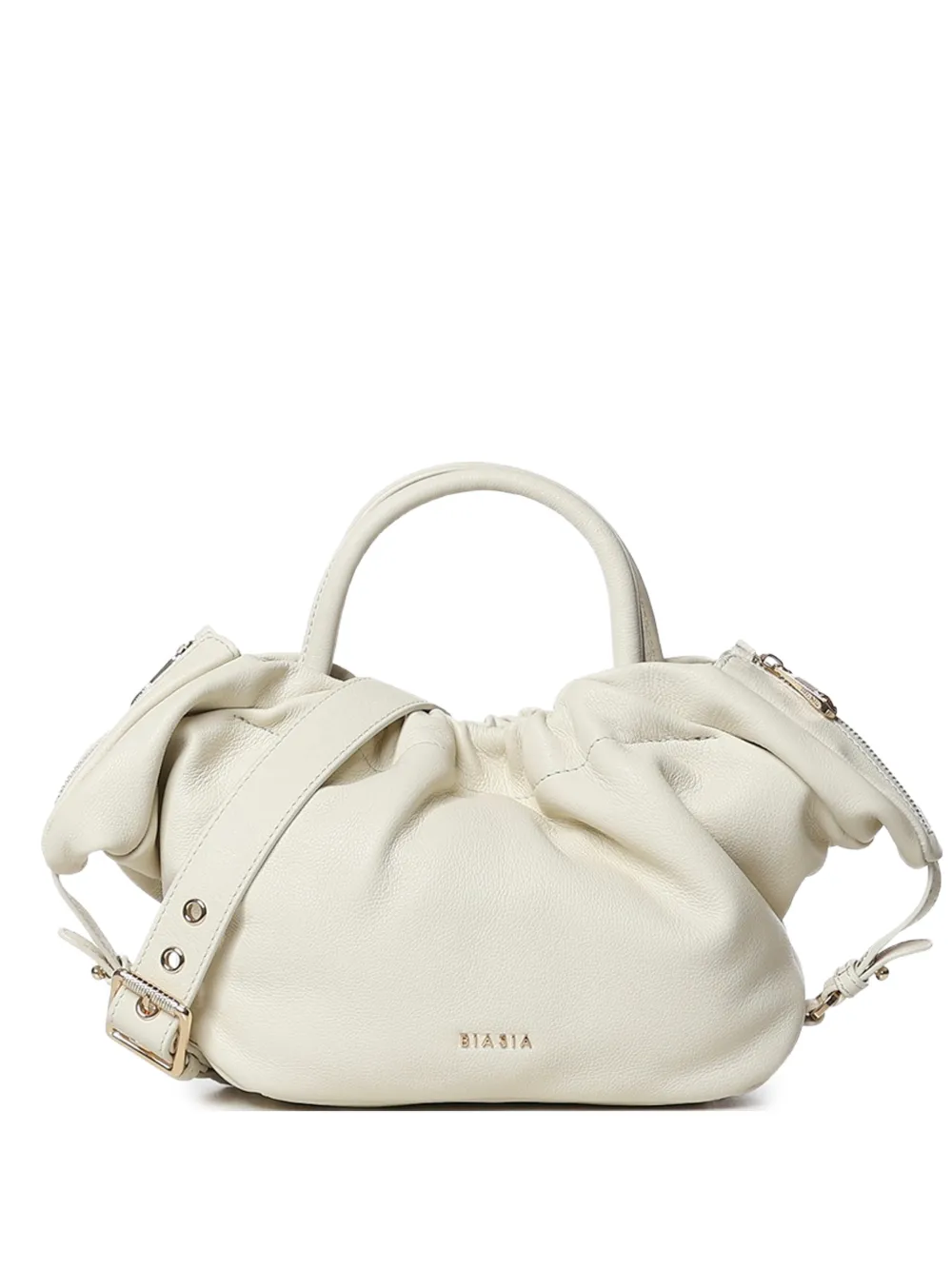 BIASIA logo-detail ruched shoulder bag - Toni neutri
