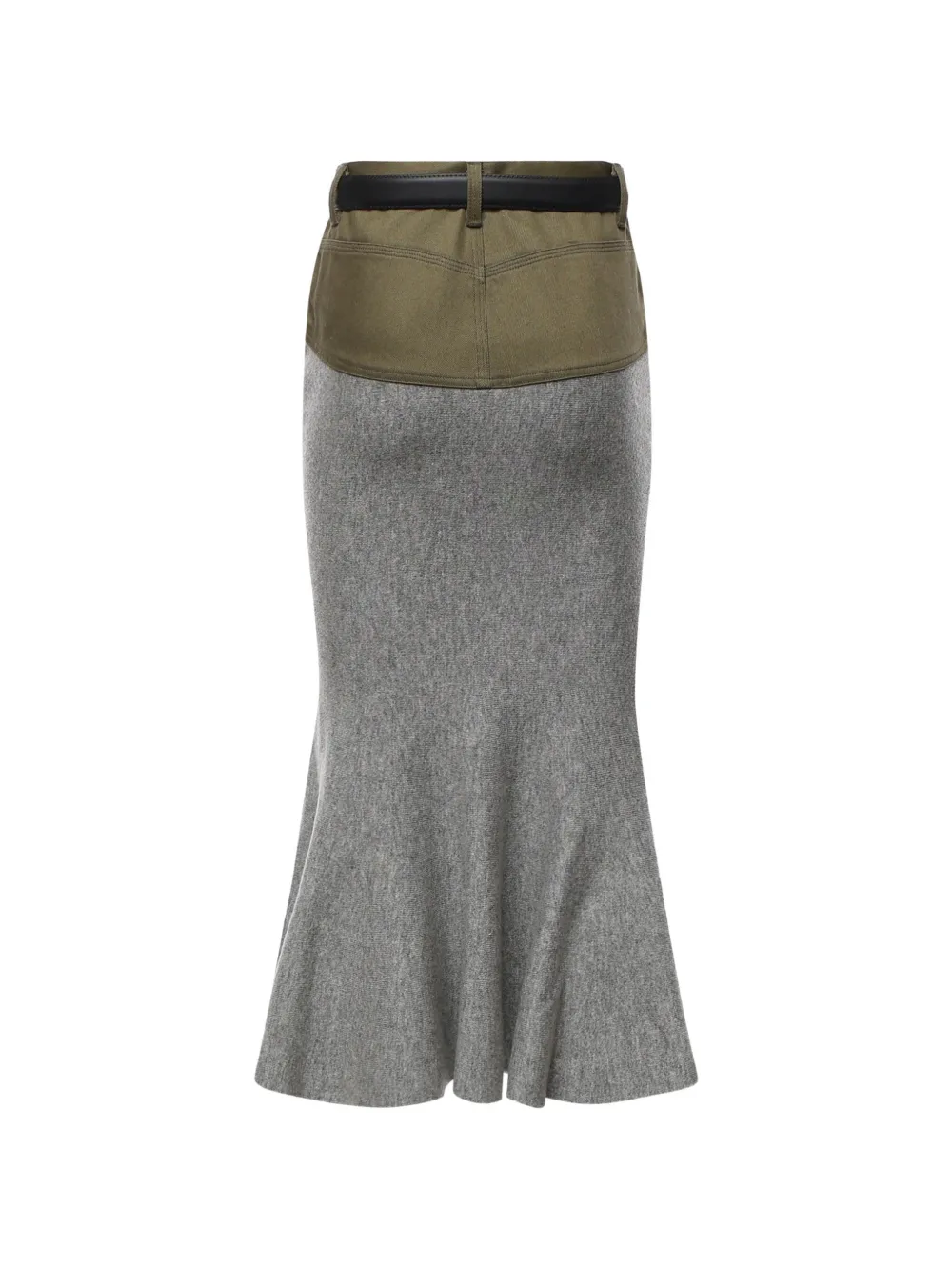 Self-Portrait Gebreide denim midi-rok met grijs detail