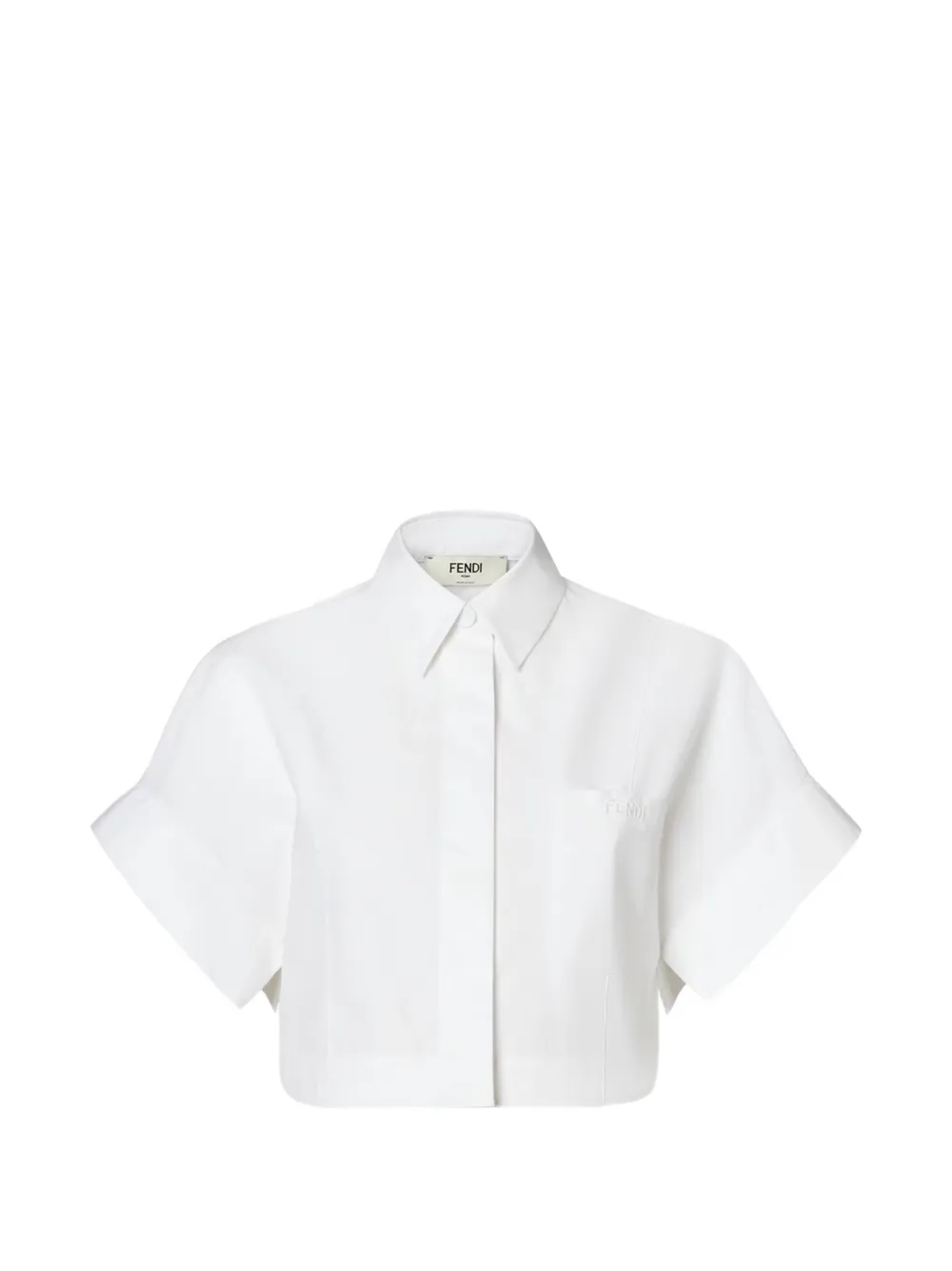 FENDI cropped button-back shirt - Bianco
