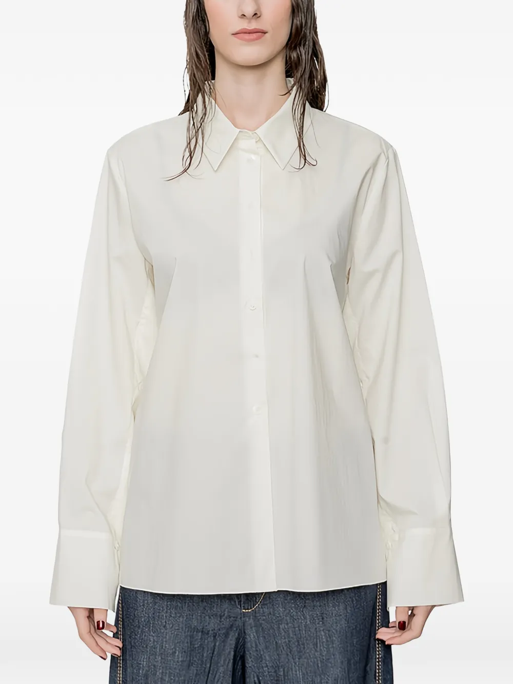 Susanne Bommer Long-sleeve Button-down Shirt In White