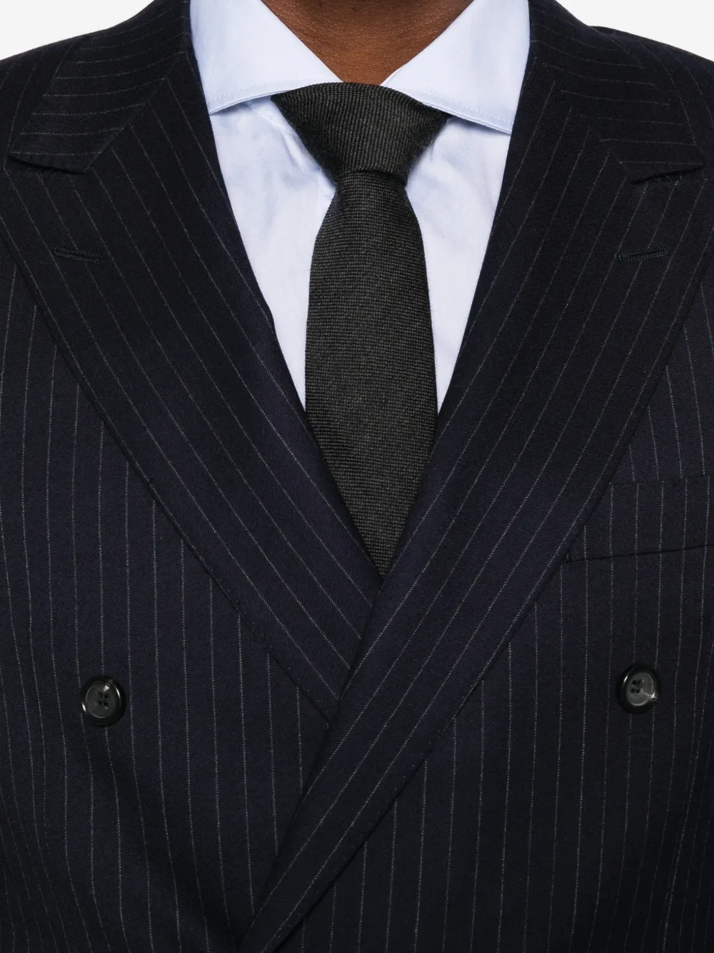 Canali Pak met krijtstreep Blauw