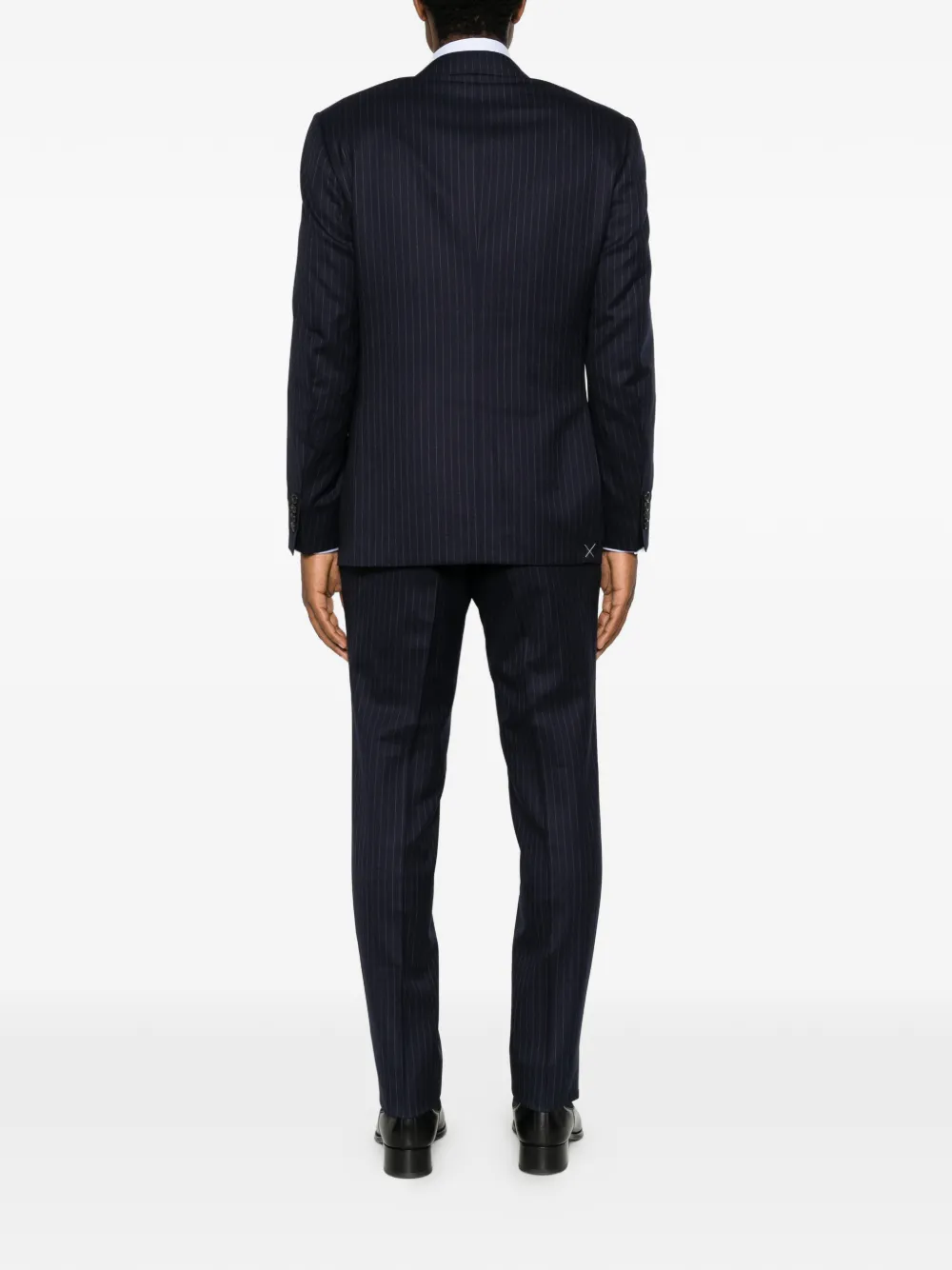Canali Pak met krijtstreep Blauw