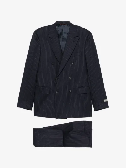 Canali costume croisé à fines rayures