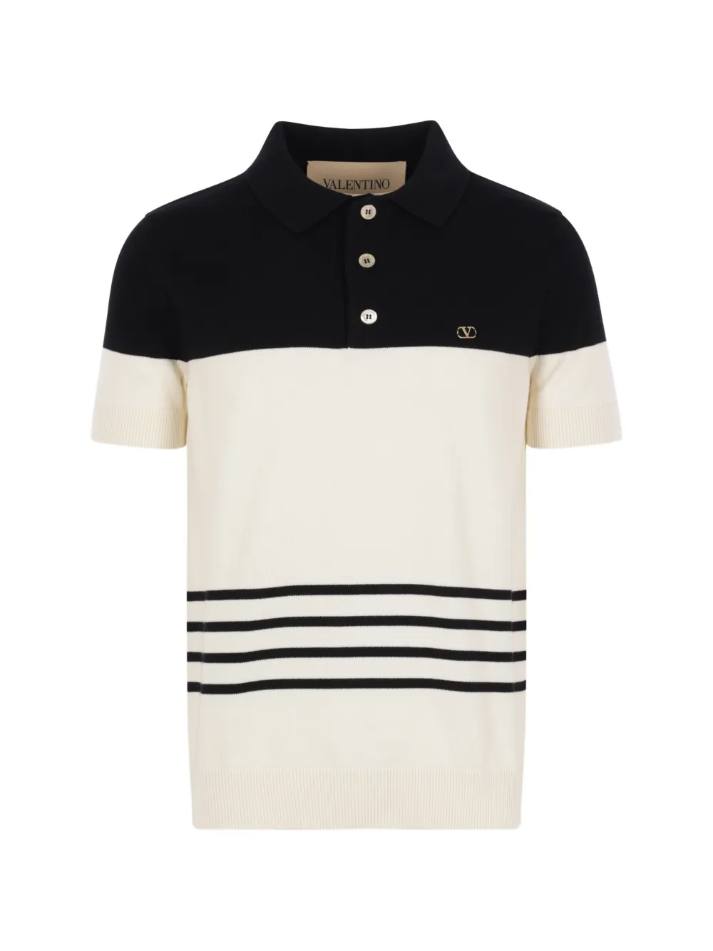 Valentino Garavani Gestreiftes VLogo Signature Poloshirt - Nude