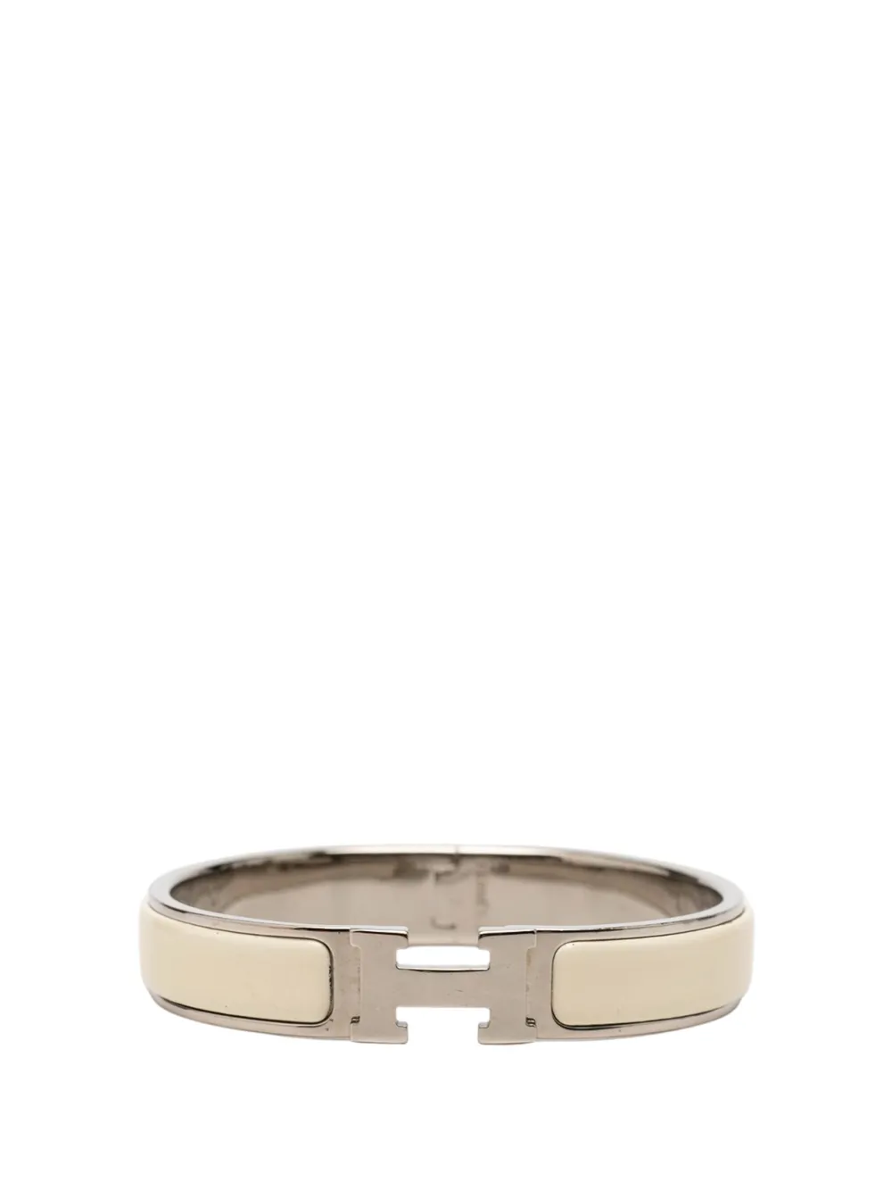 Hermès Pre-Owned 20th Century Narrow Enamel Clic H Bracelet PM costume bracelet - Bianco