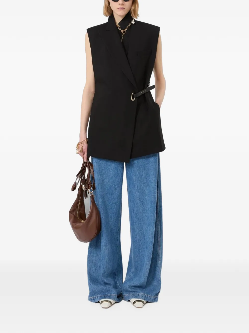 Sportmax Blazer met ceintuur Zwart