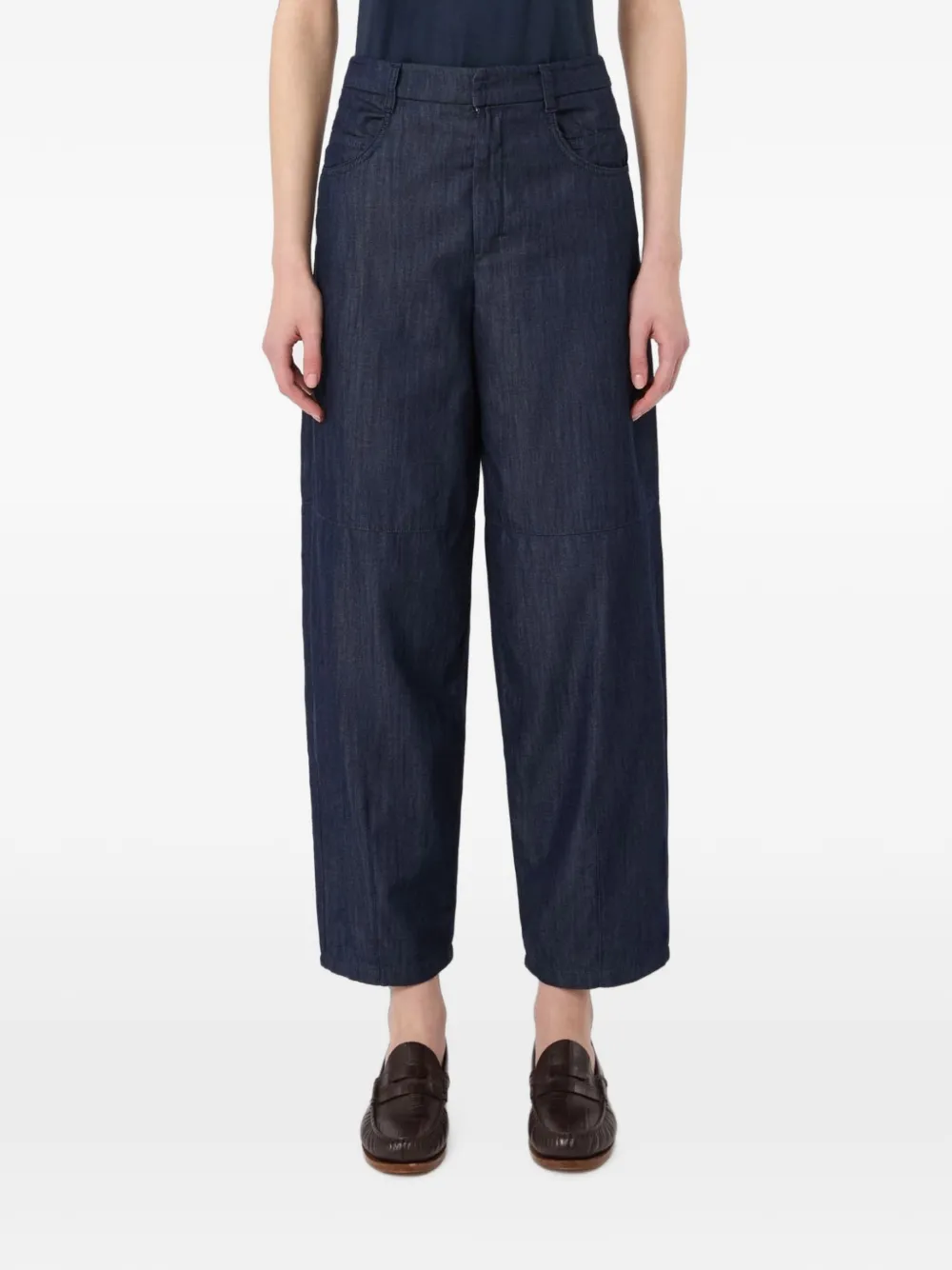 Max Mara Jeans met barrel pijpen Blauw
