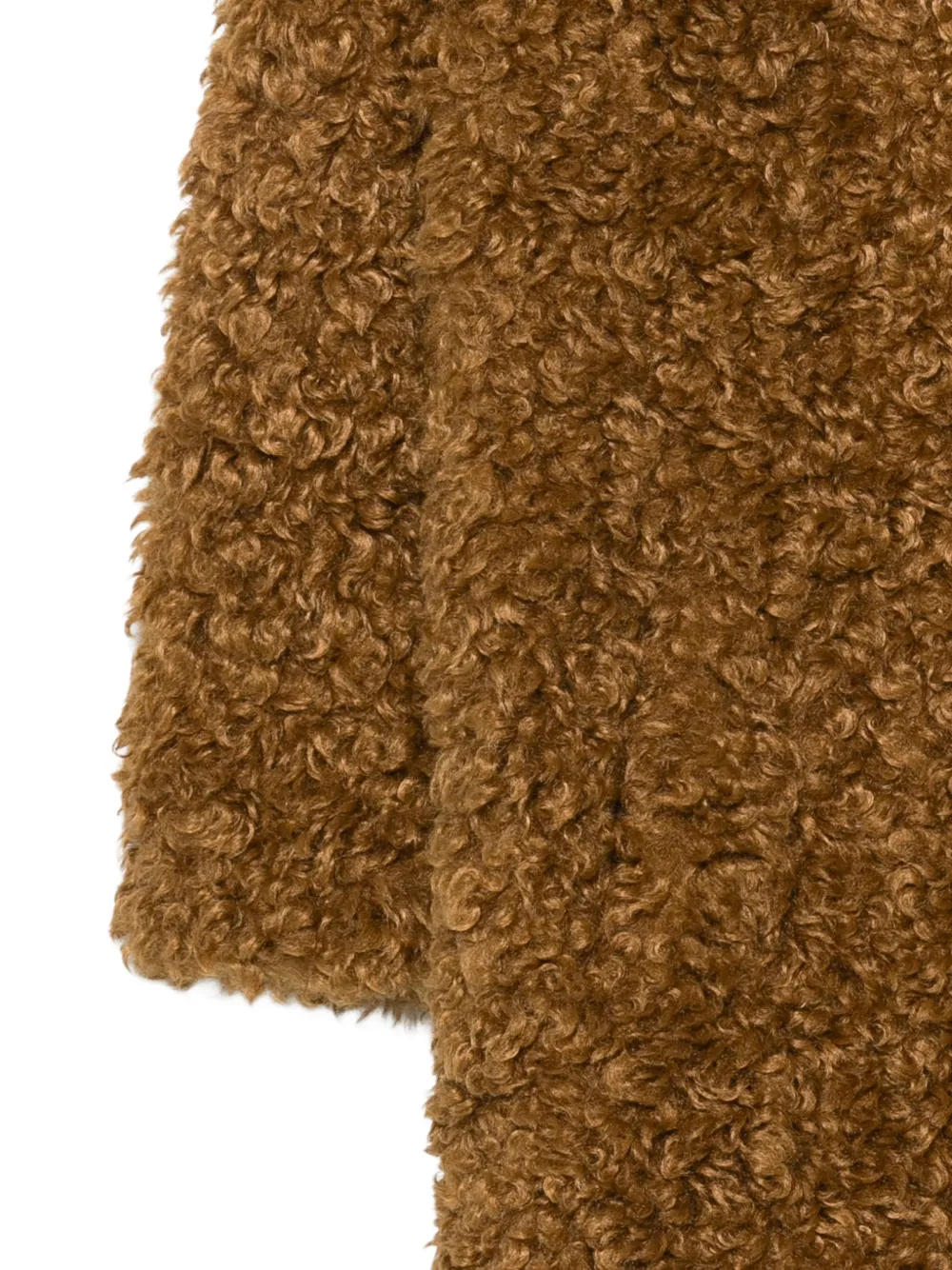 STAND STUDIO Camille faux-shearling notched-lapel coat Bruin
