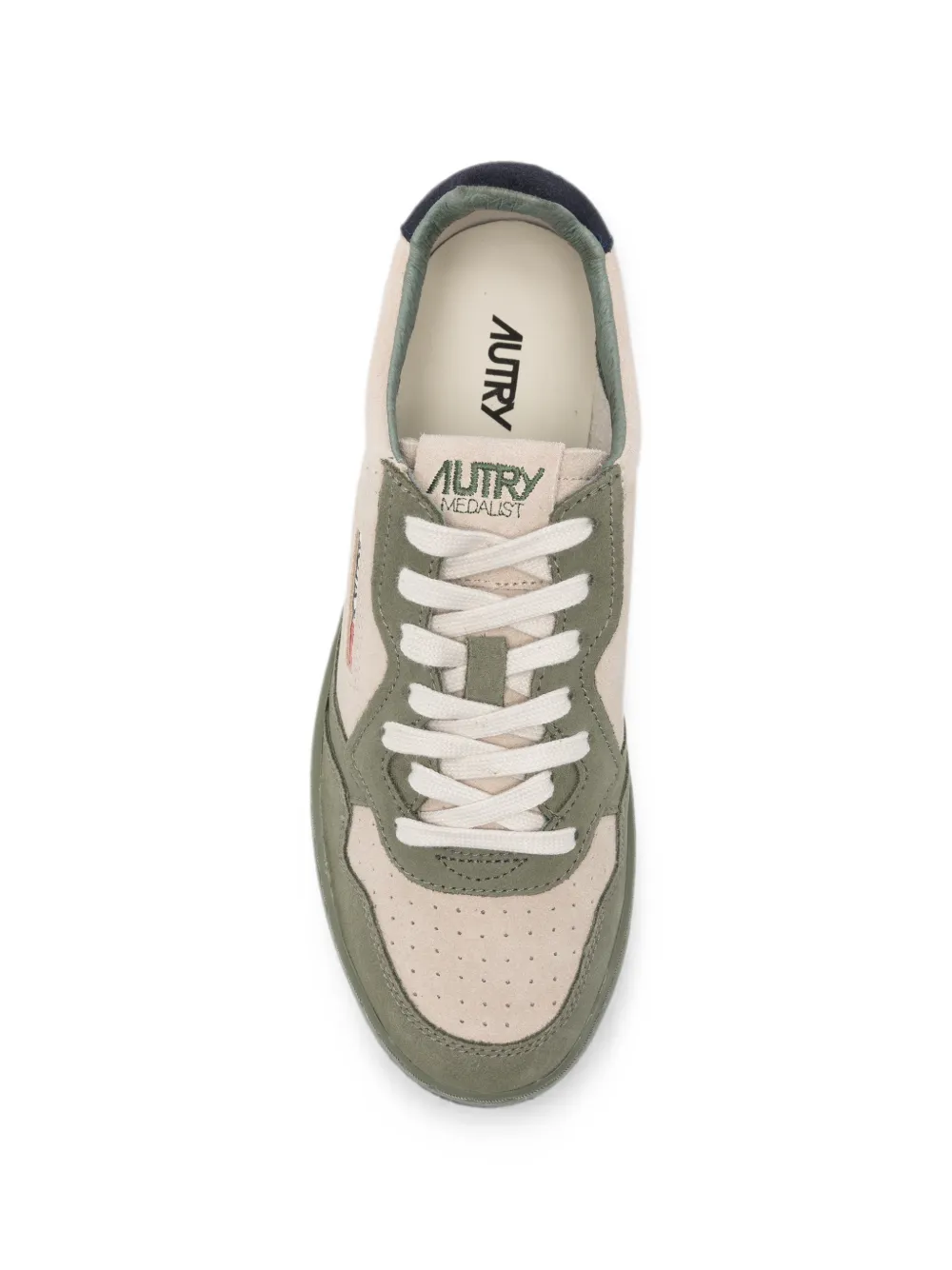 Autry Medalist panelled suede sneakers Beige