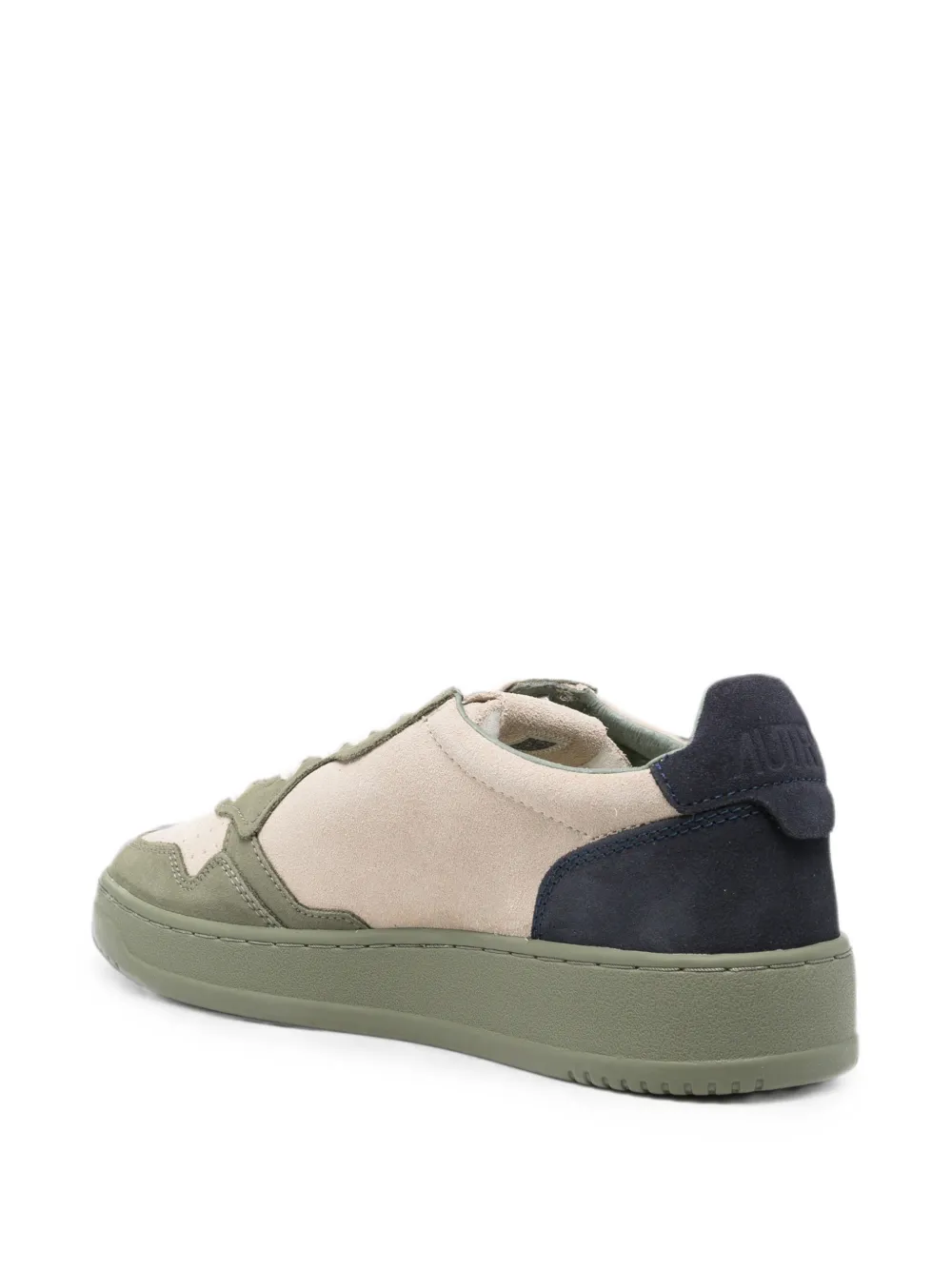 Autry Medalist panelled suede sneakers Beige