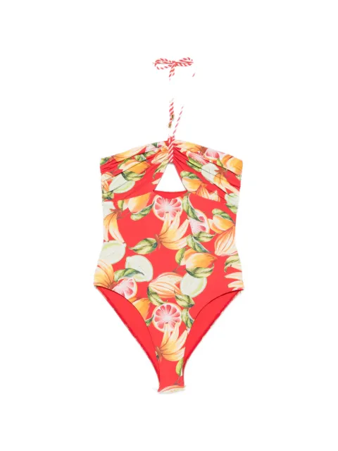 FARM Rio fruit-print cutout swimsuit