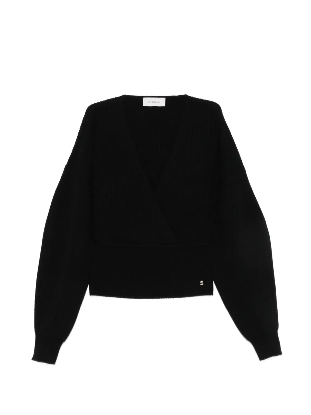 Sportmax ribbed wrap-style sweater
