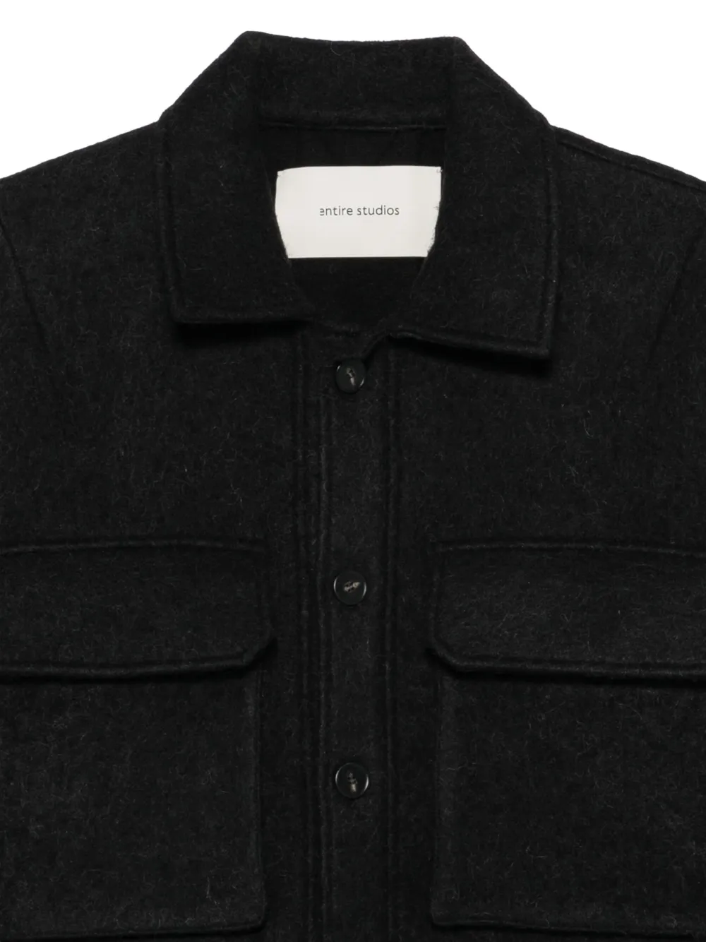 ENTIRE STUDIOS flap-pocket shirt jacket Zwart