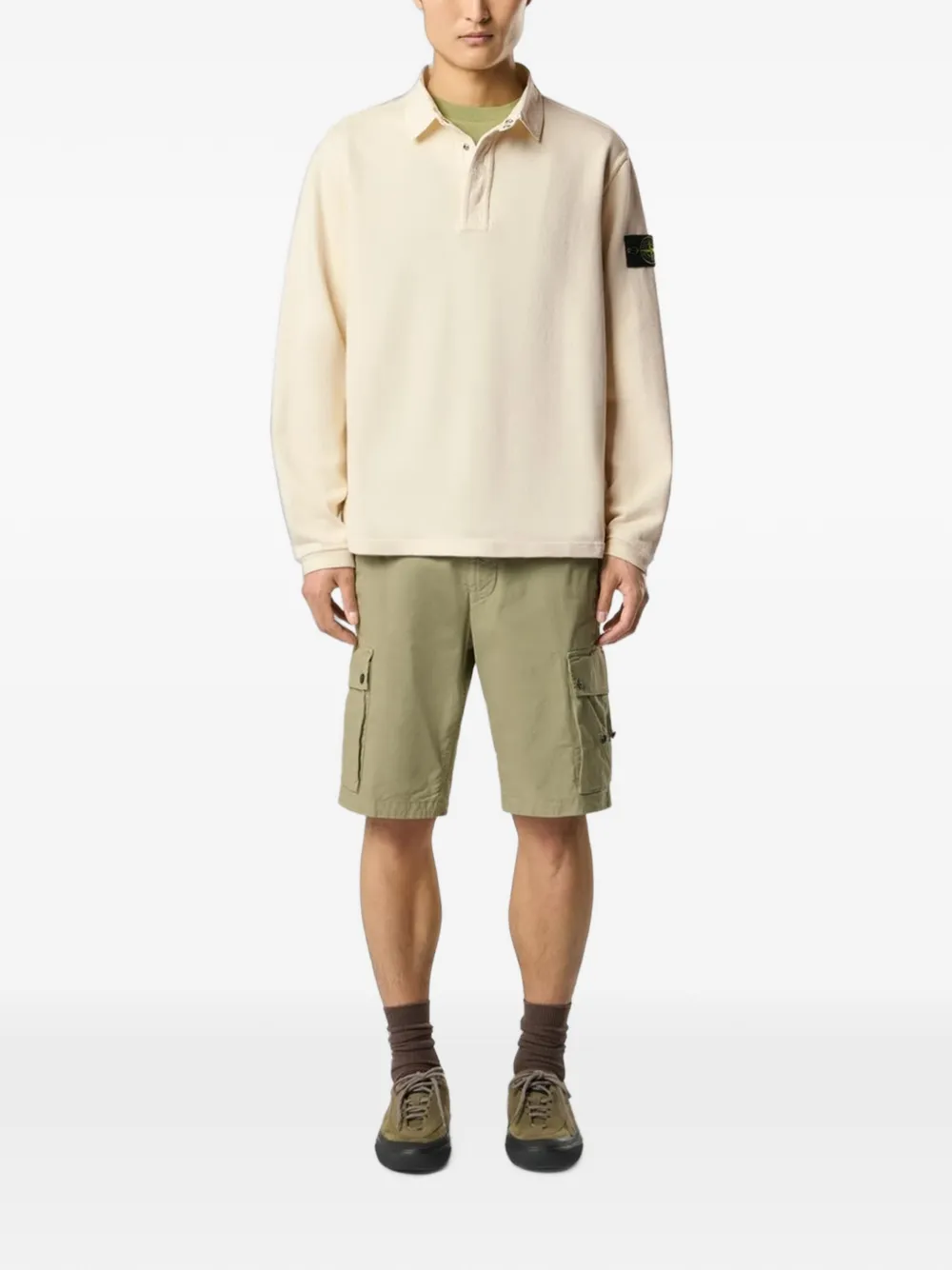 Stone Island Katoenen overhemd met polokraag Beige
