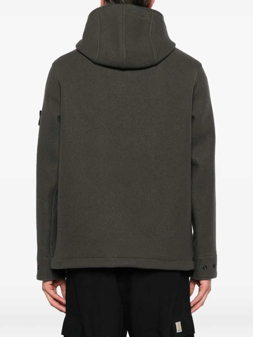 Stone Island Jas met Compass-patch en houtje-touwtjesluiting Grijs