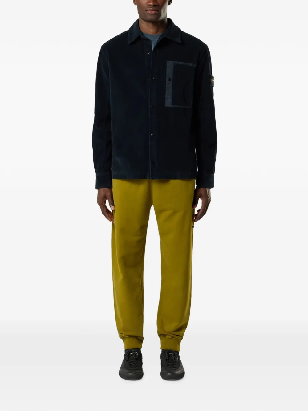 Stone Island Ribfluwelen shirtjack met opgestikte zak Blauw
