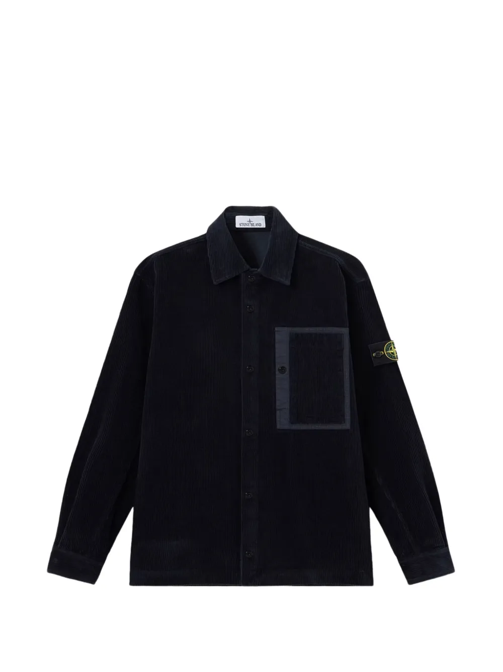Stone Island corduroy patch-pocket overshirt - Blu
