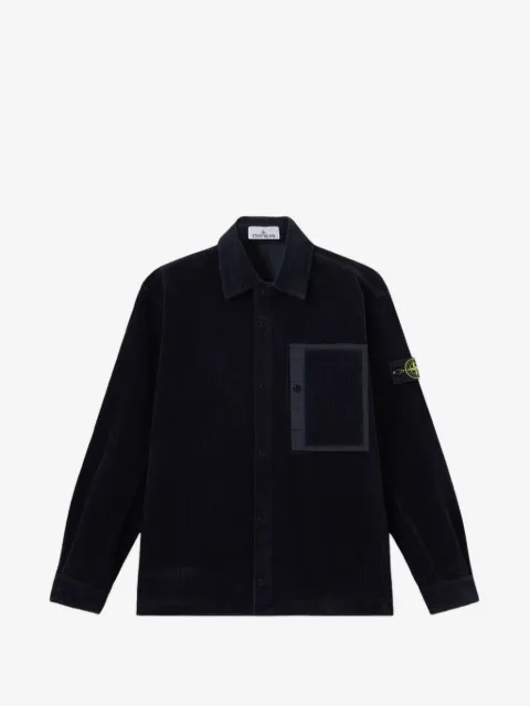 Stone Island corduroy patch-pocket overshirt