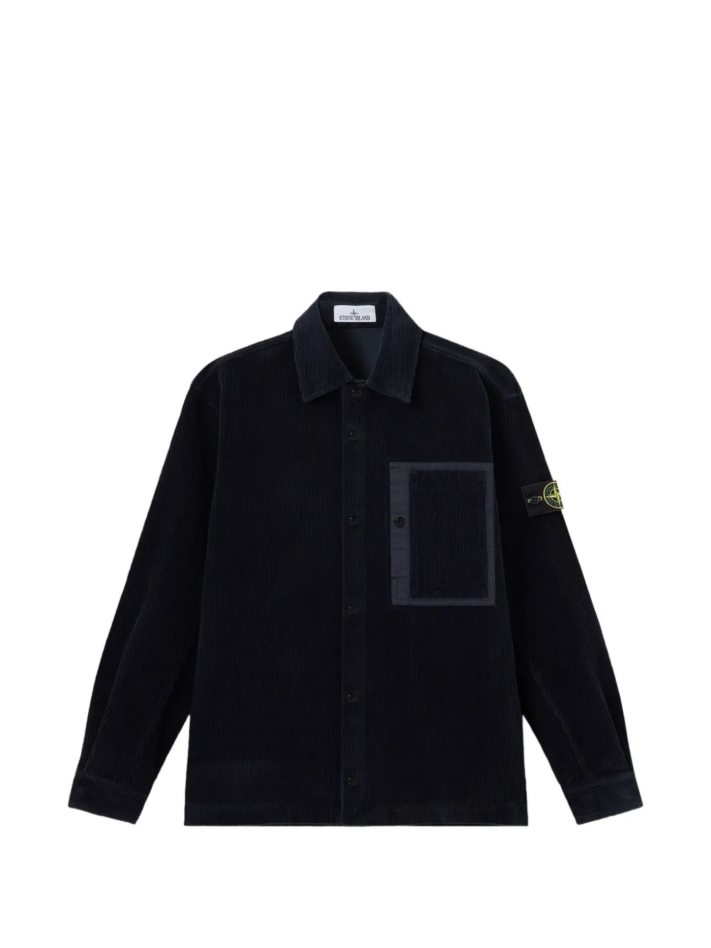 Stone Island Ribfluwelen shirtjack met opgestikte zak Blauw