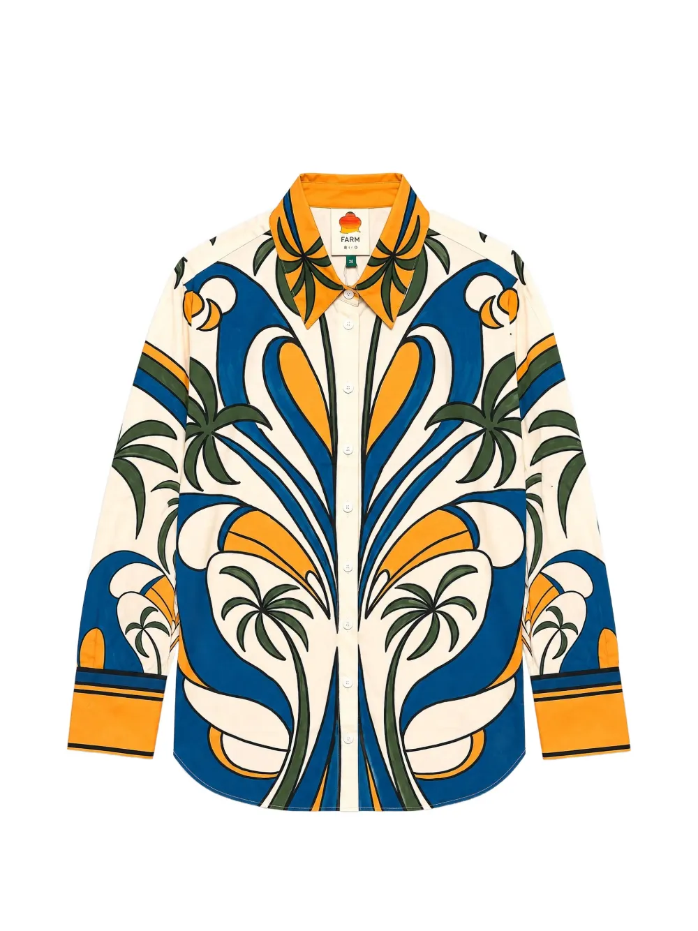 FARM Rio multicolor tropical graphic collared buttoned shirt - Nude
