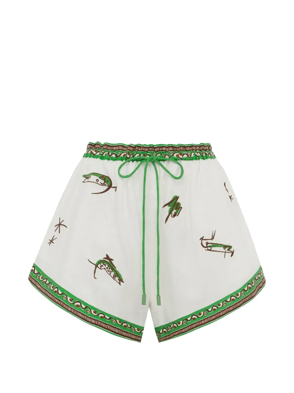 ALEMAIS Wanda embroidered shorts - Toni neutri