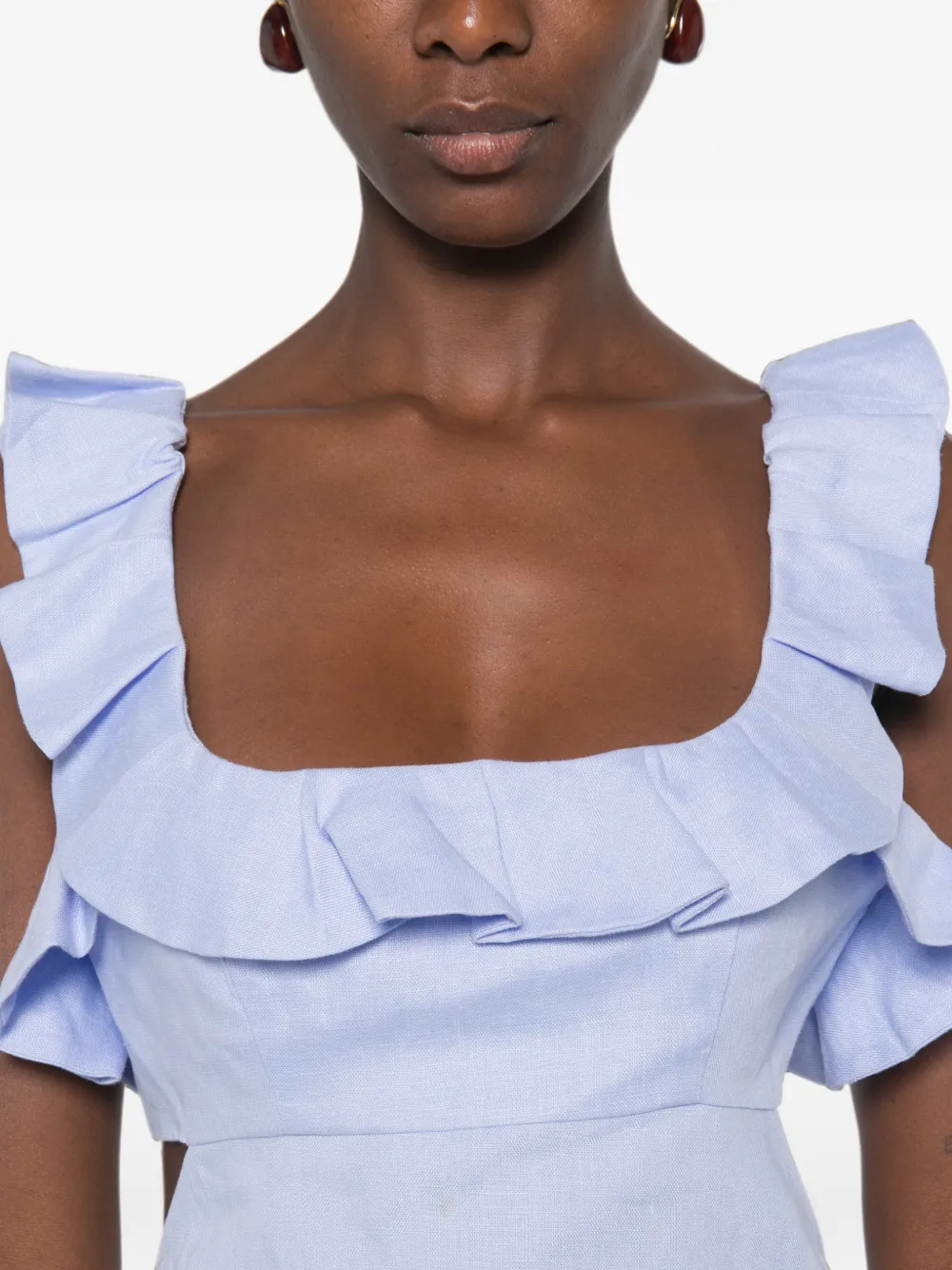 ZIMMERMANN Jurk met ruches Blauw