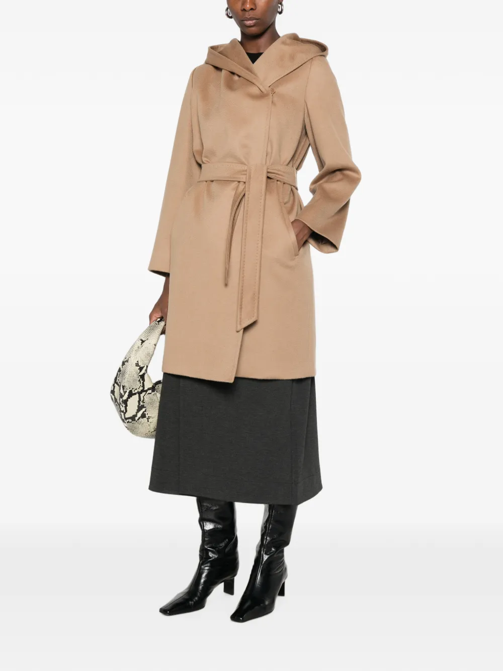 Max Mara Mantel met ceintuur Beige
