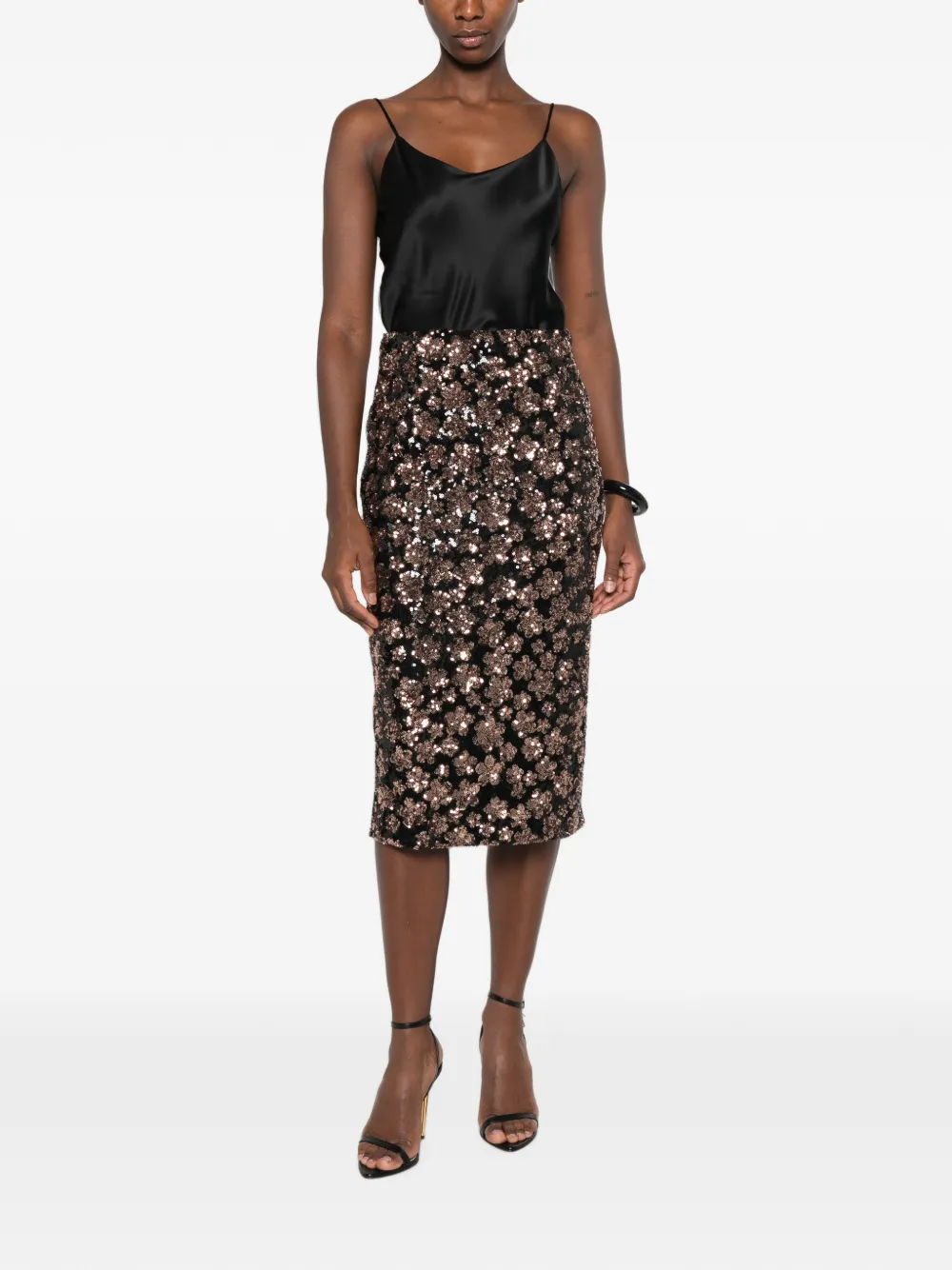 Max Mara Midi-rok met pailletten Zwart