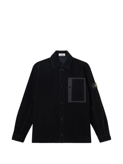 Stone Island corduroy-texture chest-pocket shirt