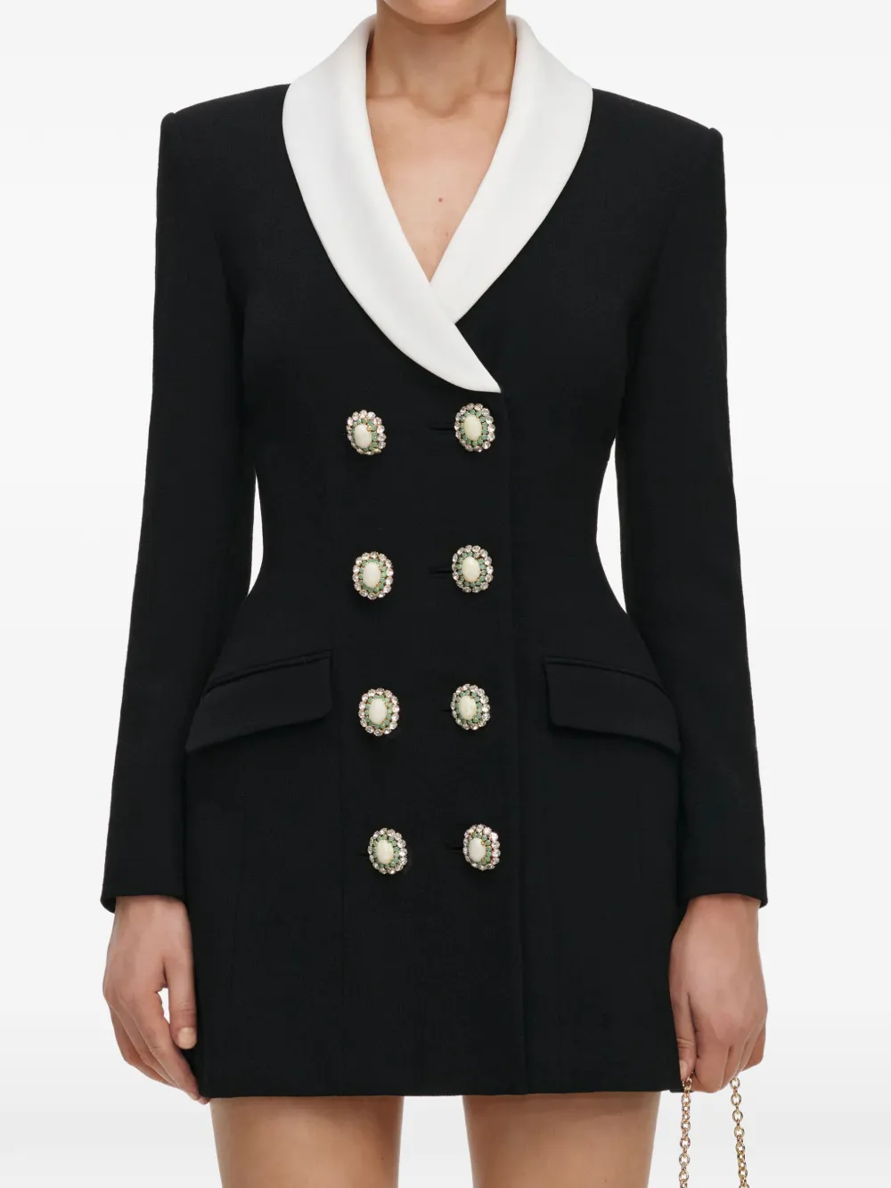 Self-Portrait black tailored blazer mini dress