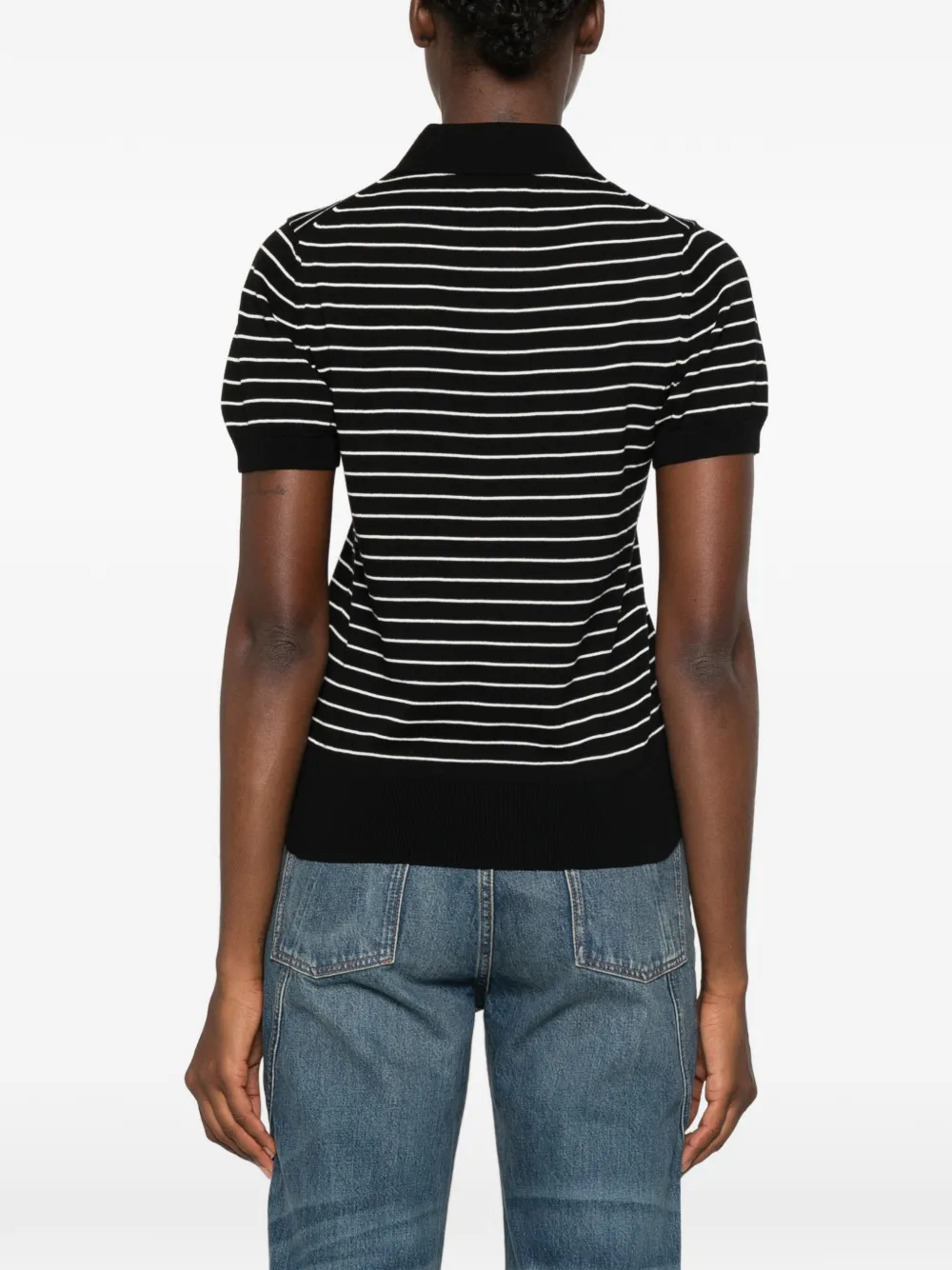 A.P.C. Gestreept poloshirt Zwart