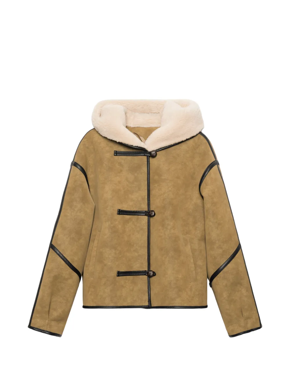 STAND STUDIO Fia hooded toggle-fastening jacket - Nude