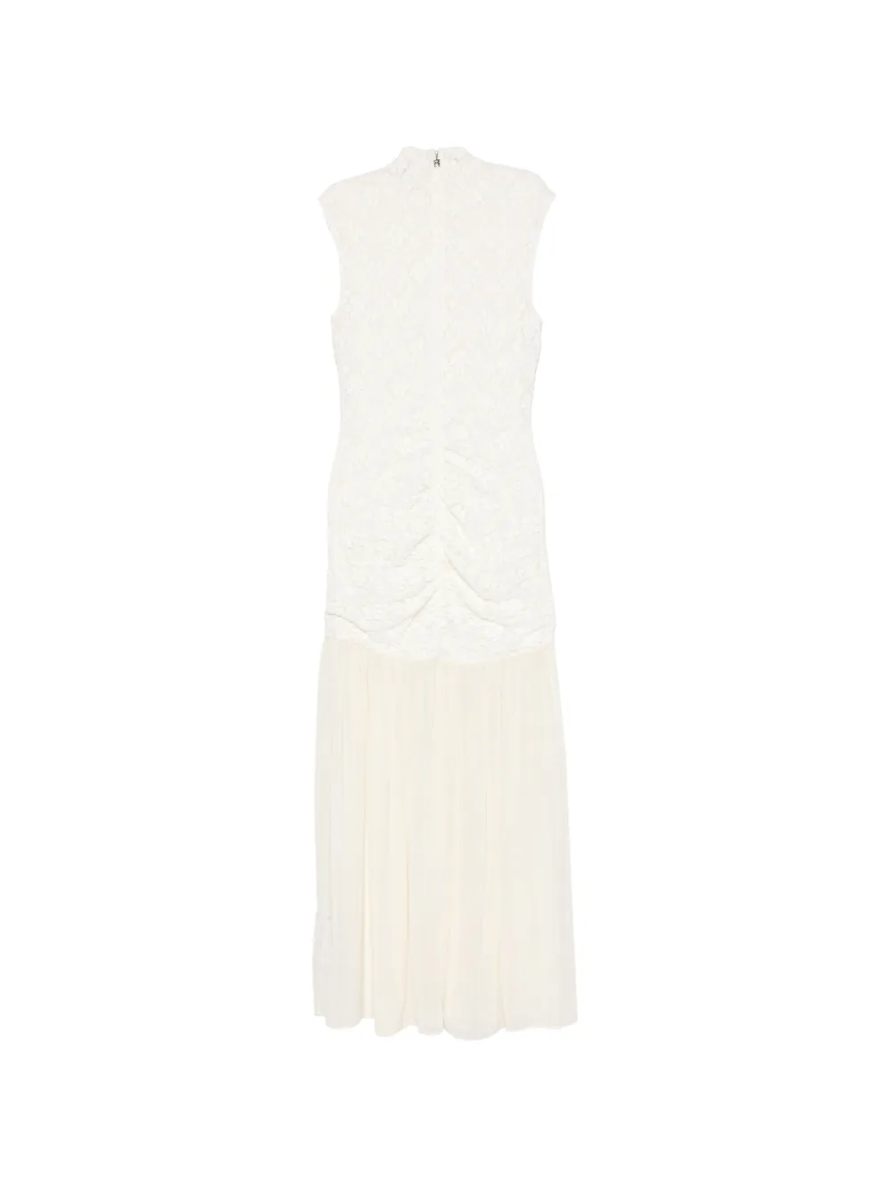 ROTATE BIRGER CHRISTENSEN Maxi-jurk met kanten vlakken en ruches Beige