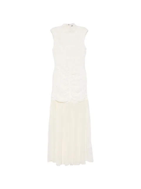 ROTATE BIRGER CHRISTENSEN Vestido longo com franzido e recorte de renda