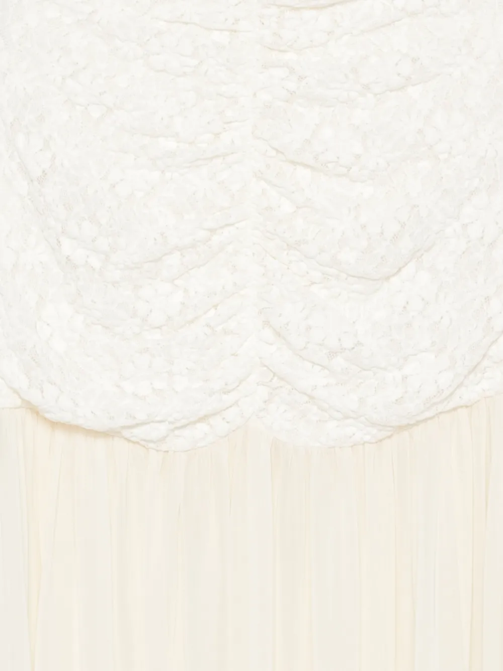 ROTATE BIRGER CHRISTENSEN Maxi-jurk met kanten vlakken en ruches Beige