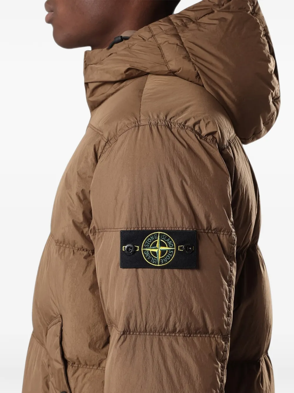 Stone Island 4100037 Reps NY windbestendig donsjack met anti-drop Bruin