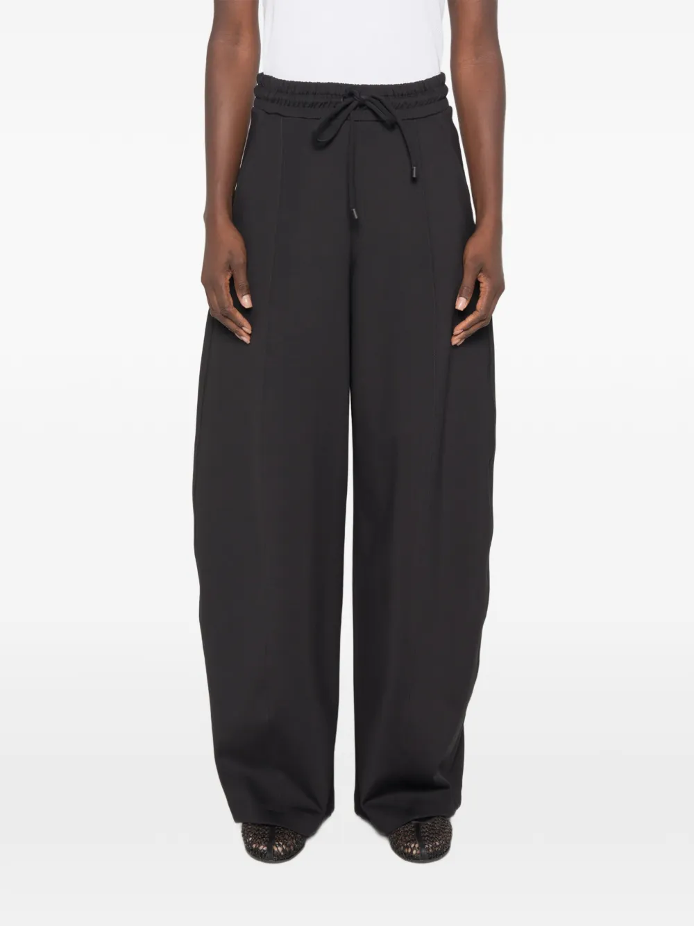 Max Mara Trainingsbroek met trekkoordtaille Zwart