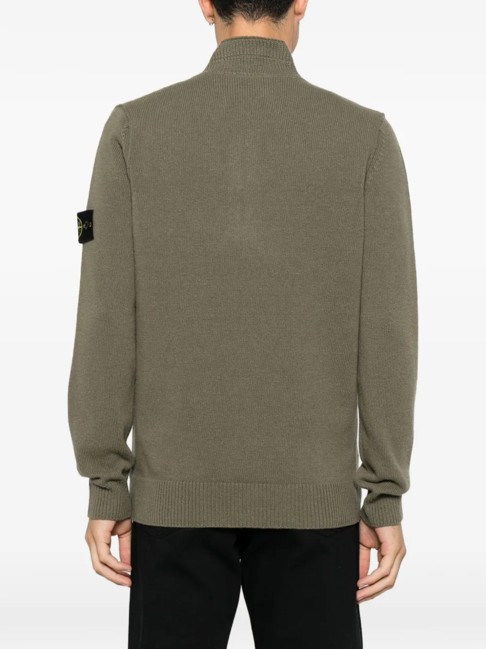 Stone Island Trui met Compass-patch en knopen Groen